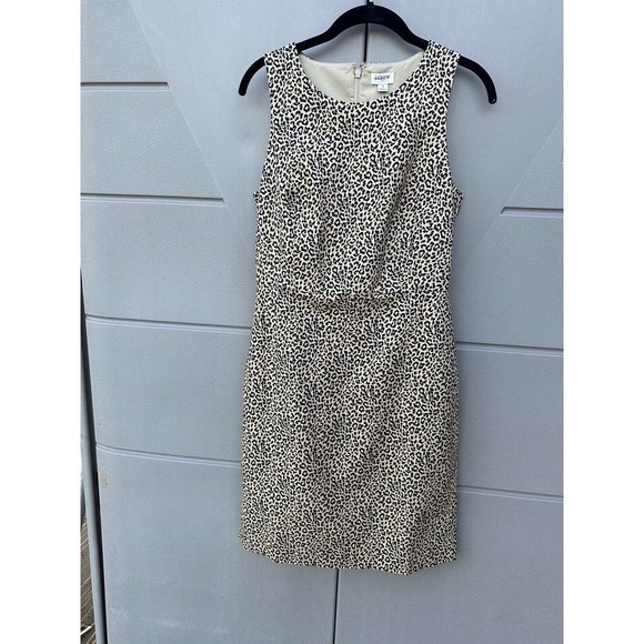 J Crew Leopard Print Sheath Dress Womens Career Work Party Day To Night Sz 4 - Picture 2 of 13